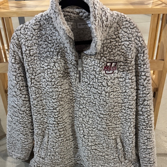 Top of the World Gray Sherpa Pullover Umass Amherst sz XL - Picture 1 of 3